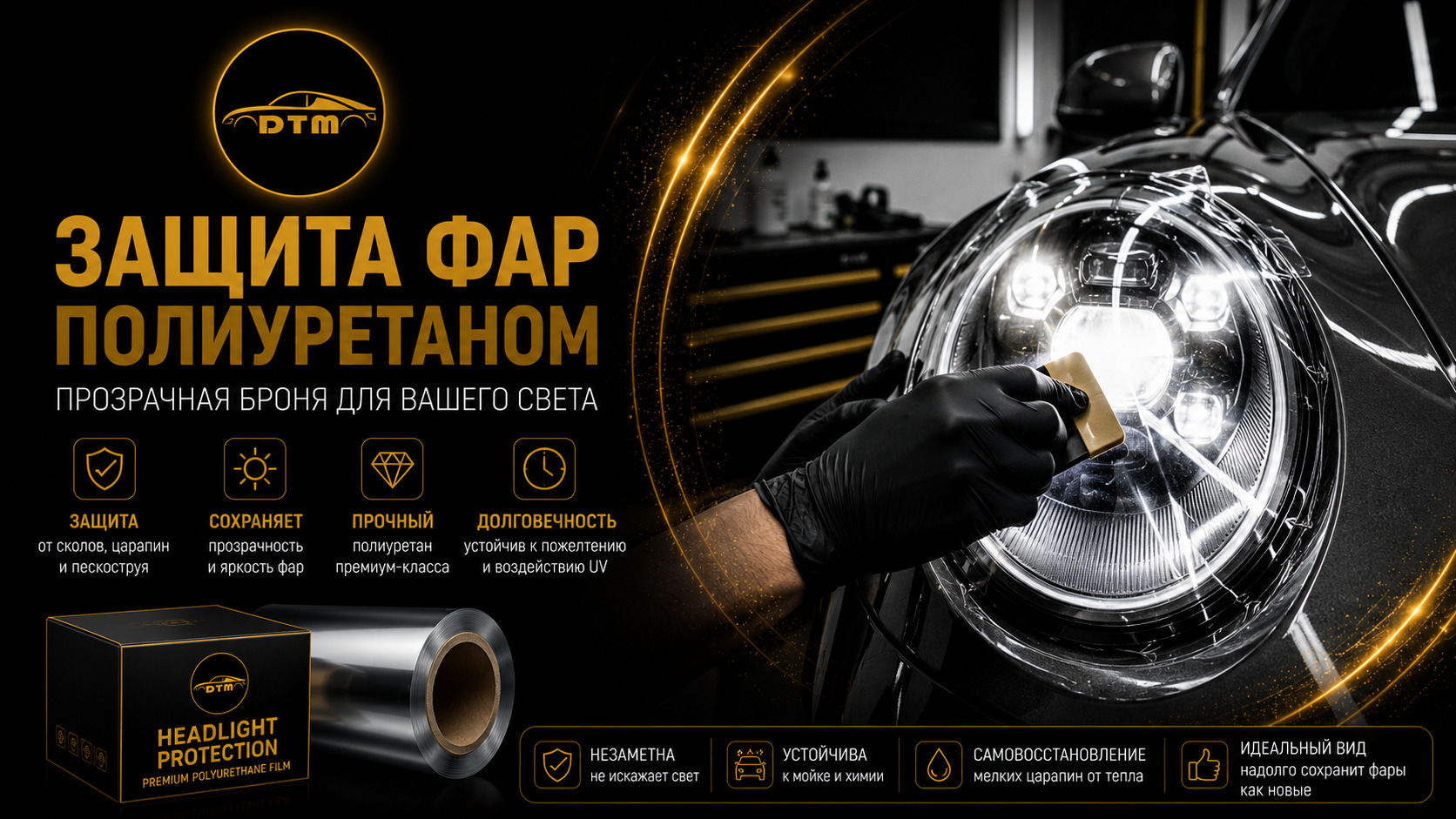 Защита фар полиуретаном